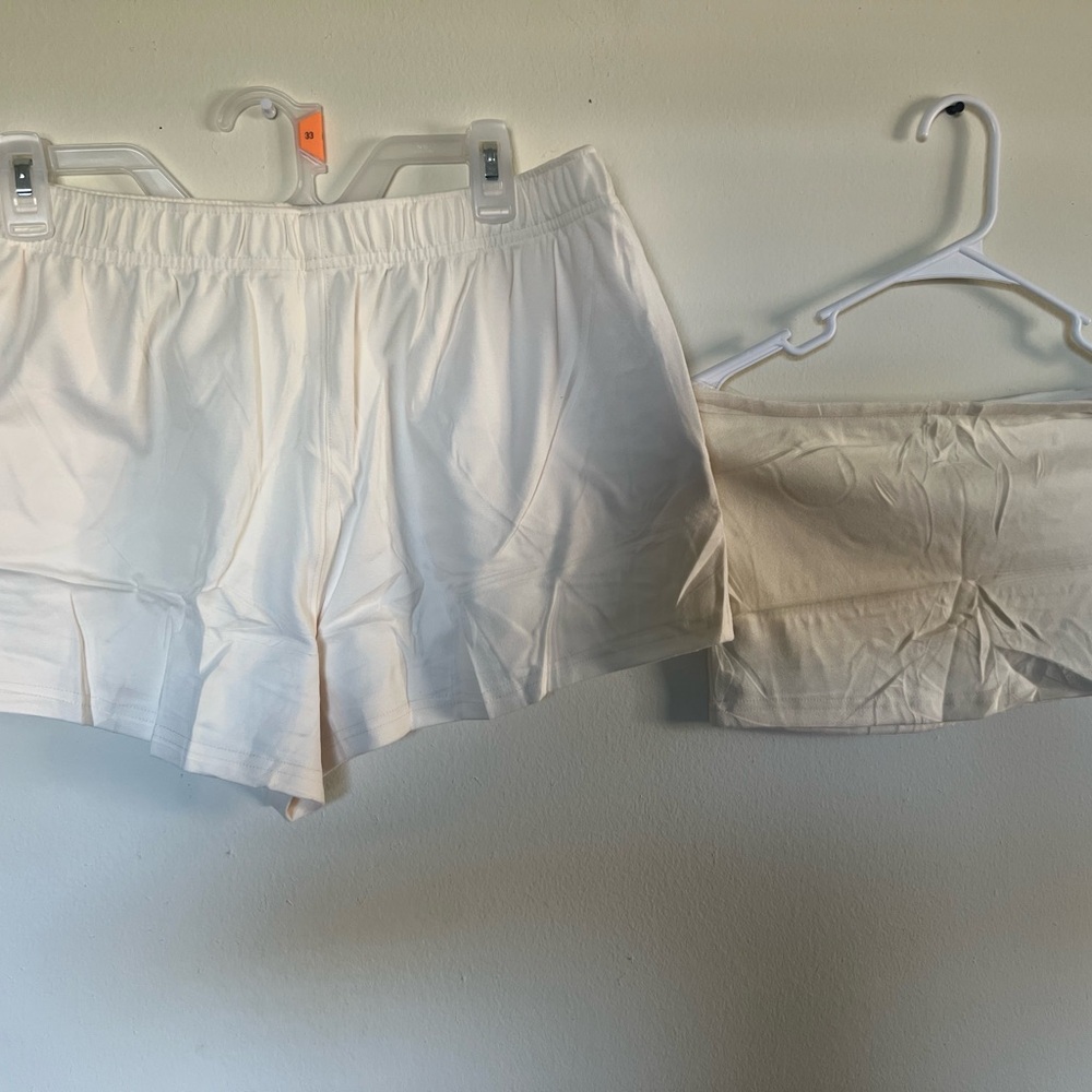 White Shorts and Tube Top Set